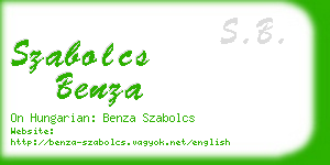 szabolcs benza business card